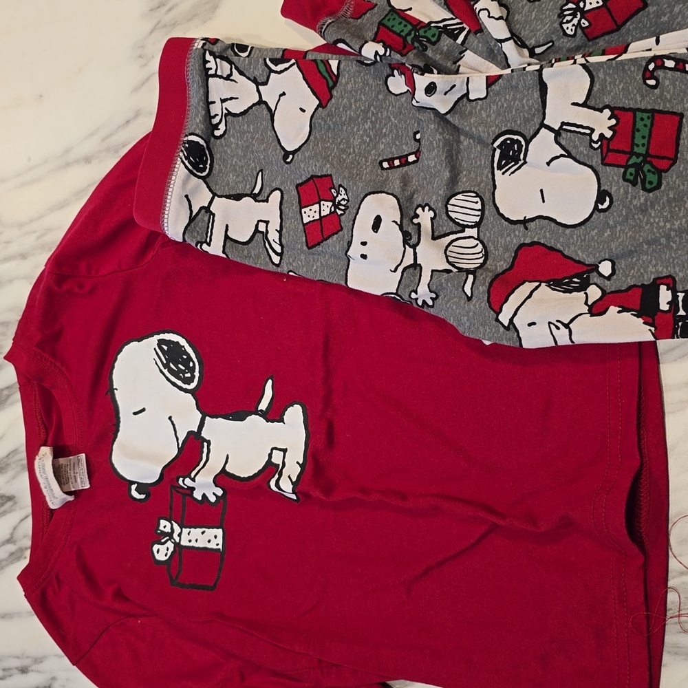 Peanuts Red and Gray Snoopy Pajama Set